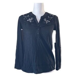 Style & Co Black Muse Top Petite